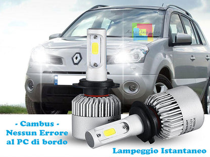 LAMPADE ABBAGLIANTI LED RENAULT KOLEOS LAMPEGGIO ISTANTANEO 6000K