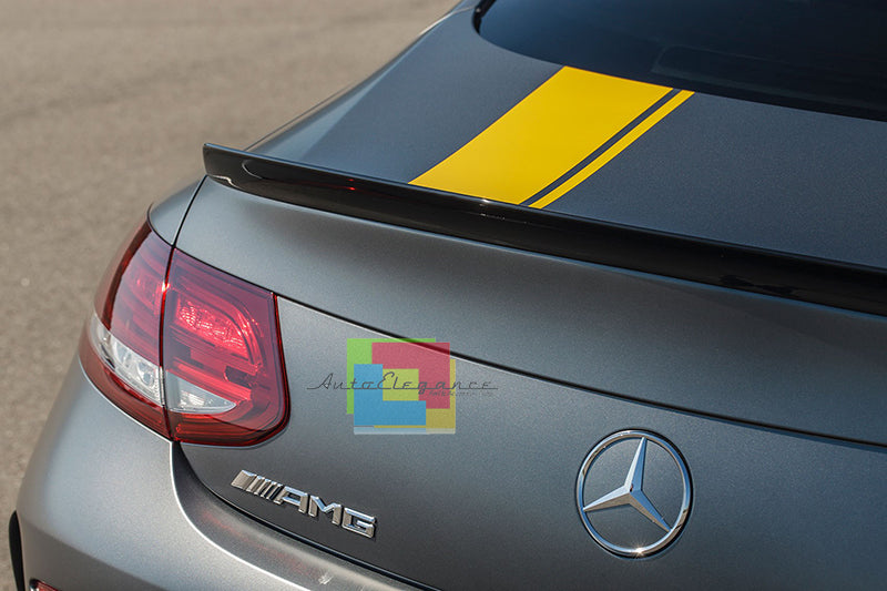 SPOILER POSTERIORE SUL COFANO MERCEDES CLASSE C C205 COUPE LOOK AMG NERO LUCIDO