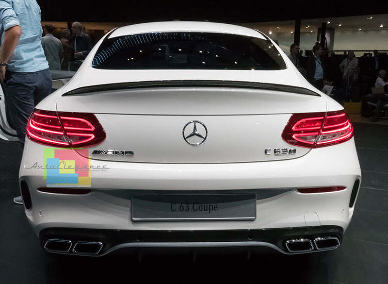 SPOILER POSTERIORE SUL COFANO MERCEDES CLASSE C C205 COUPE LOOK AMG NERO LUCIDO