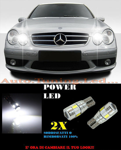 LUCI POSIZIONE MERCEDES CLK W209 02-09 CANBUS T10 BIANCO 6 LED W5W SUPER QUALITA