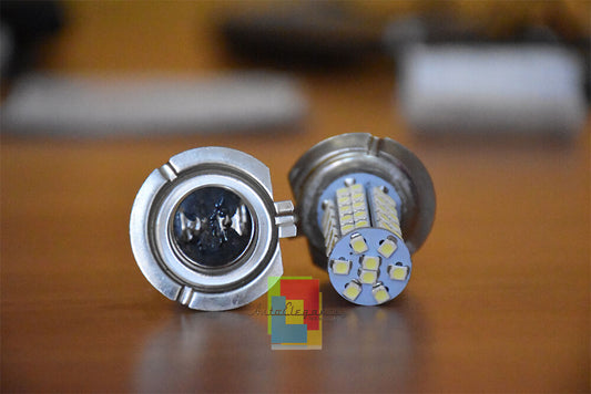 2x LAMPADE H7 68 LED 6000K BIANCO GHIACCIO LUCE XENON 12V SMD 5050 AUTOELEGANCERICAMBI