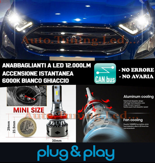 FORD ECOSPORT MK2 INSTANT 6000K LED LOW BEAM HEADLIGHTS