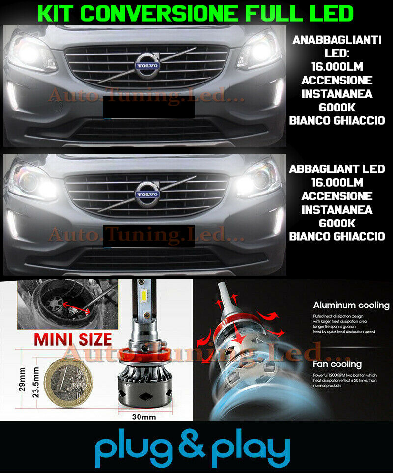 LOW BEAM + HIGH BEAM LED 16,000LM FOR VOLVO XC60