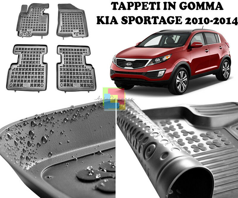 KIA SPORTAGE 2010-2014 TAPPETINI AUTO IN GOMMA - TAPPETI TOP QUALITA -1-