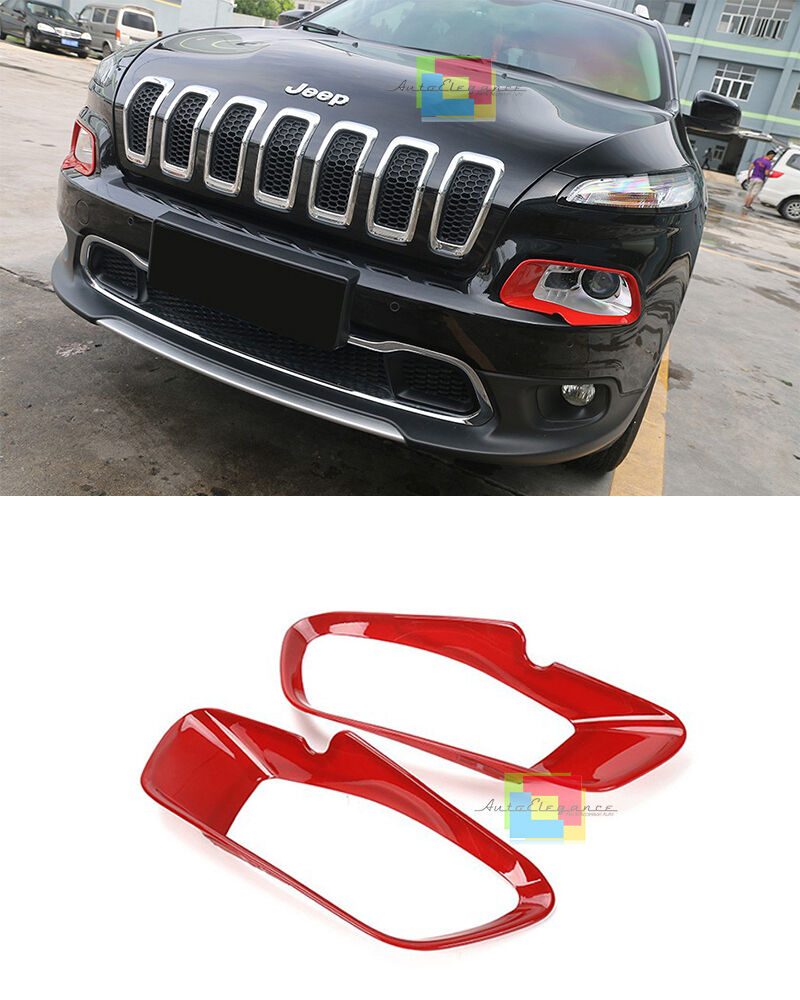 PALPEBRE CONTORNO FARI IN ABS JEEP CHEROKEE 2014+ ROSSO DESIGN SPORTIVO