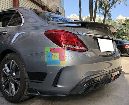 MERCEDES CLASSE C W205 2013 AL 2018 SPOILER POSTERIORE COFANO GTS NERO LUCIDO