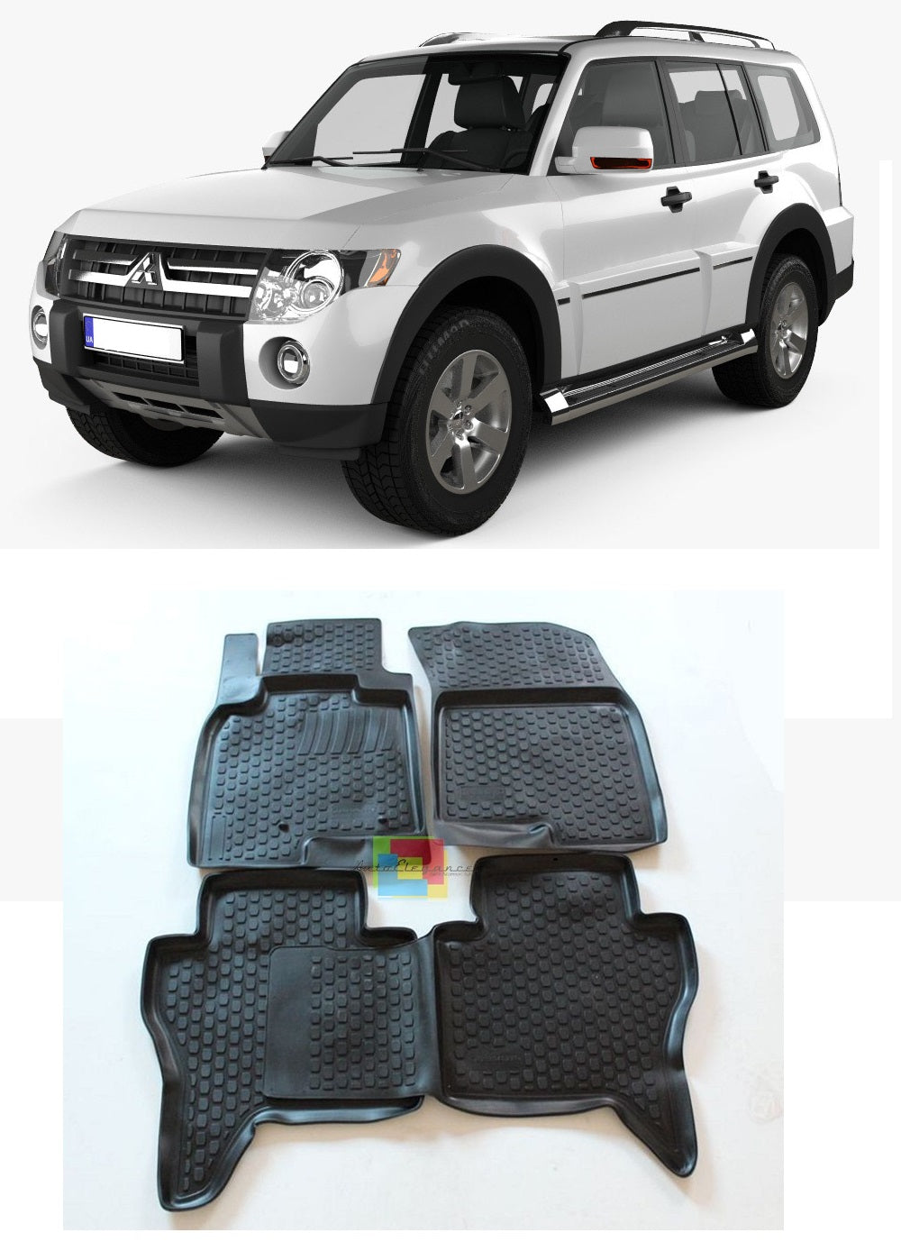 MITSUBISHI PAJERO 2006-2015 HIGH QUALITY RUBBER MATS SET