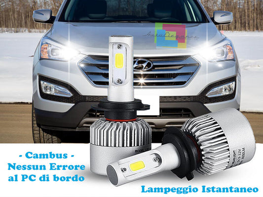 LAMPADE ABBAGLIANTI LED HYUNDAI GRAND SANTA F&Eacute; LAMPEGGIO ISTANTANEO 6000K CREE