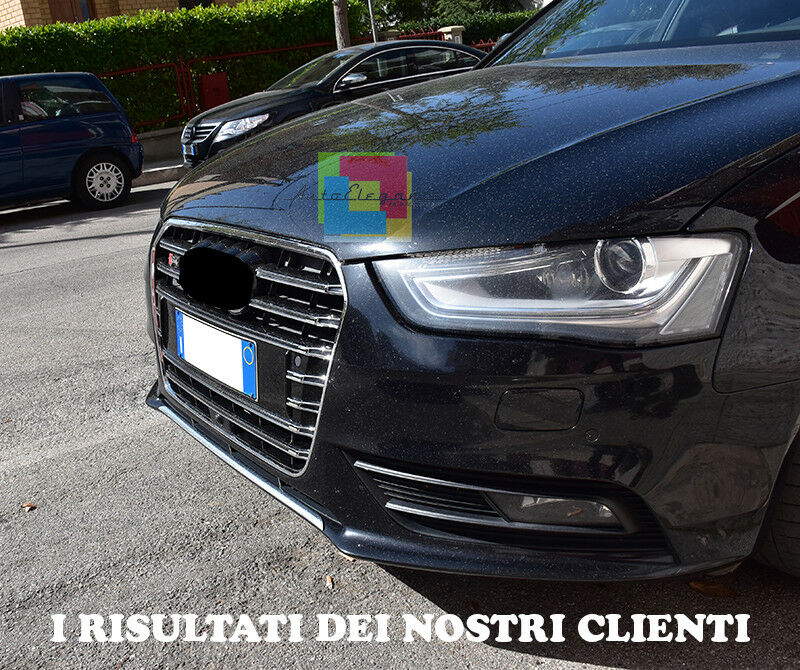 GRIGLIA ANTERIORE AUDI A4 B8 2012-2015 CALANDRA NERA LOOK S4 PROFILI CROMATI