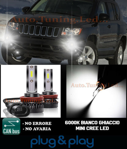 CREE LED FOG LIGHTS JEEP COMPASS CAMBUS ICE WHITE 8000LM