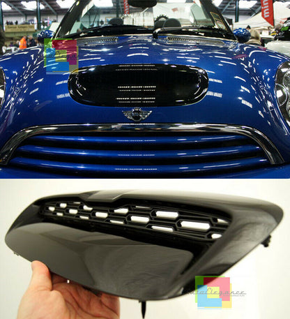 AIR INTAKE ON THE HOOD GLOSS BLACK MINI COOPER R55 R56 R57 06-13 HONEYCOMB .-