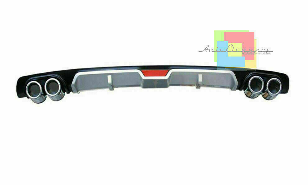 OPEL CORSA E 2014+ SOTTO PARAURTI POSTERIORE DIFFUSORE QUATTRO TERMINALI ABS -