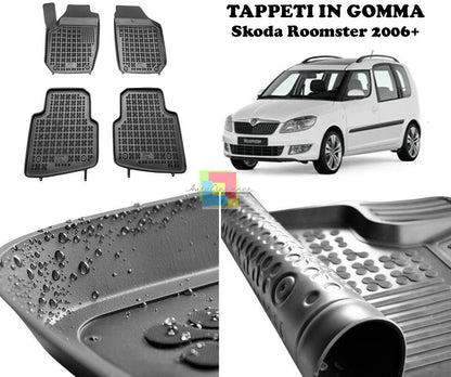 SKODA ROOMSTER 2006 IN POI TAPPETINI AUTO IN GOMMA - TAPPETI TOP QUALITA -1-