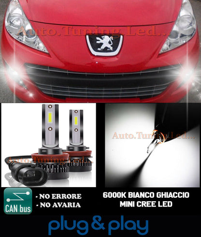 CREE LED FOG LIGHTS PEUGEOT 207 CAMBUS ICE WHITE 8000LM