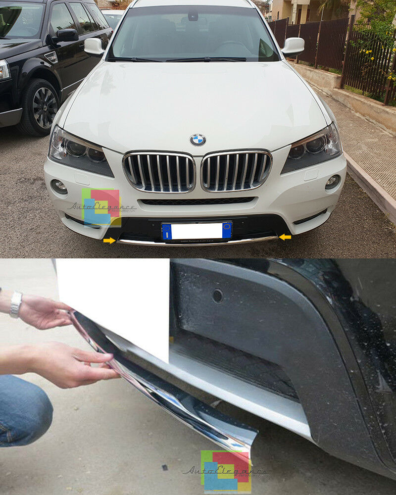 0BMW X3 F25 2010-2014 MODANATURA ANTERIORE CROMATA ADESIVA 3M LOOK M AUTOELEGANCERICAMBI