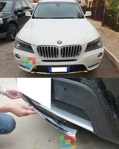 0BMW X3 F25 2010-2014 MODANATURA ANTERIORE CROMATA ADESIVA 3M LOOK M AUTOELEGANCERICAMBI