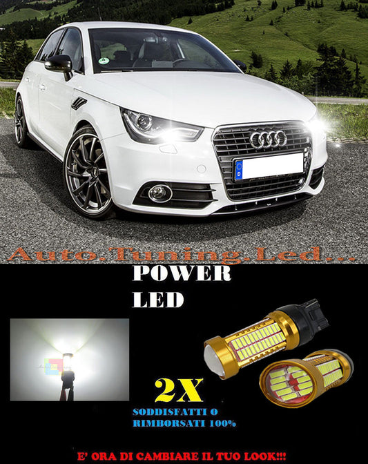 AUDI A1 2010-2014 LUCI DIURNE T20 58 LED COPPIA NO ERROR BIANCO SUPER QUALITA' AUTOELEGANCERICAMBI