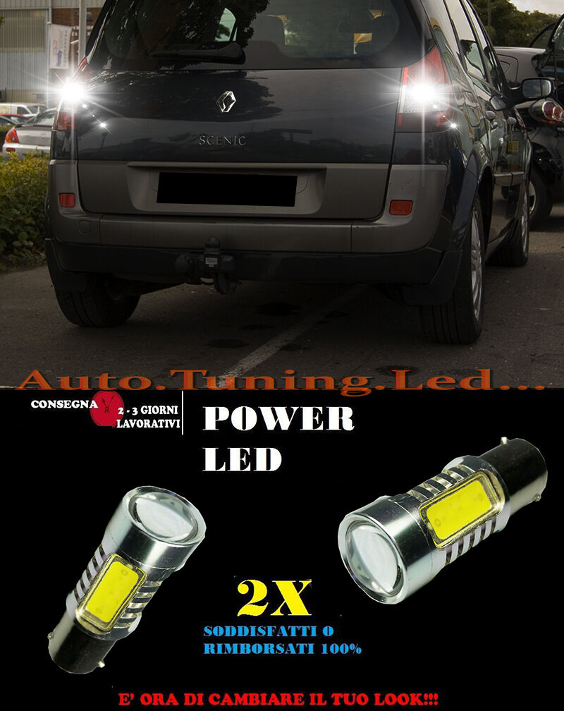 RENAULT SCENIC 6000K LAMPADE RETROMARCIA A LED P21W BA15 CANBUS NO ERROR
