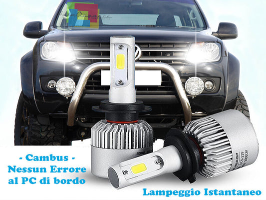 LAMPADE ABBAGLIANTI LED VW AMAROK 2010+ LAMPEGGIO ISTANTANEO 6000K CREE