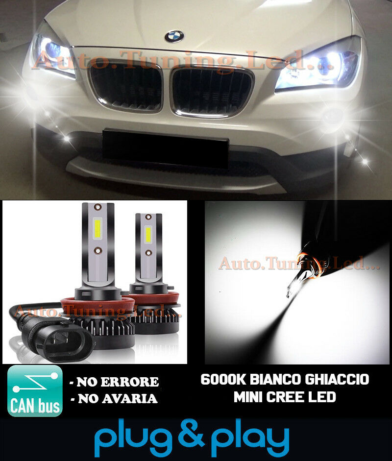 LAMPADE FENDINEBBIA A LED CREE BMW X1 E84 CAMBUS BIANCO GHIACCIO 8000LM