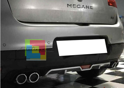 RENAULT MEGANE 3 III SOTTO PARAURTI POSTERIORE DIFFUSORE QUATTRO TERMINALI ABS -