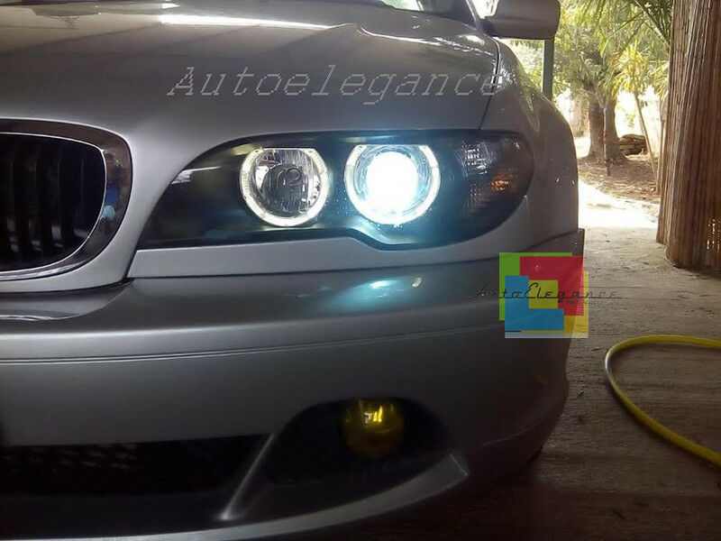 ANGEL EYES LED HEADLIGHTS WHITE - BMW 3 SERIES E46 2003-2006 COUPE CABRIO