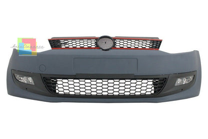 PARAURTI ANTERIORE PER VW POLO 6R 2009 IN POI CON GRIGLIA LOOK GTI IN ABS - PROM