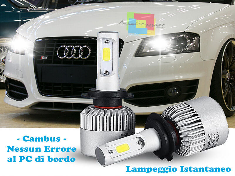 LAMPADE ABBAGLIANTI LED AUDI A3 8P 2008-2012 LAMPEGGIO ISTANTANEO 6000K CREE