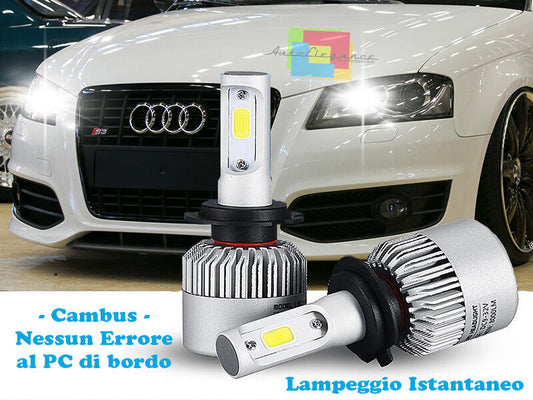 LAMPADE ABBAGLIANTI LED AUDI A3 8P 2008-2012 LAMPEGGIO ISTANTANEO 6000K CREE