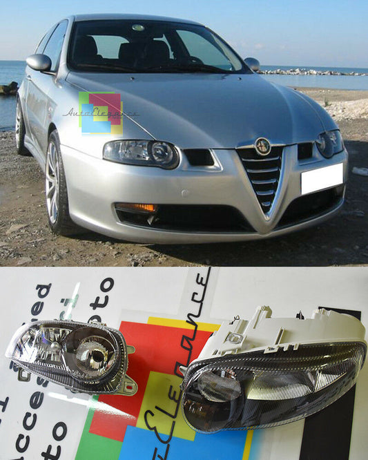 ALFA ROMEO 147 2000-2004 FARI ANTERIORI NERI + KIT LED ANABBAGLIANTE AUTOELEGANCERICAMBI