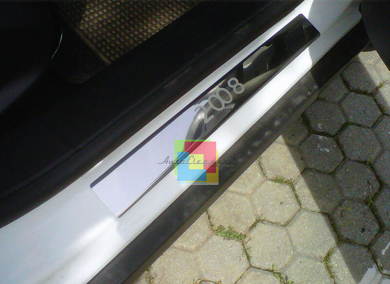 PEUGEOT 2008 2013+ CHROME ADHESIVE DOOR SILL SPORTS LOOK 4 PIECES