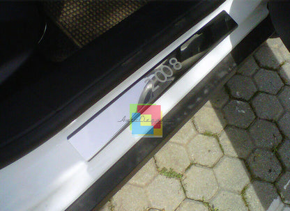 PEUGEOT 2008 2013+ CHROME ADHESIVE DOOR SILL SPORTS LOOK 4 PIECES