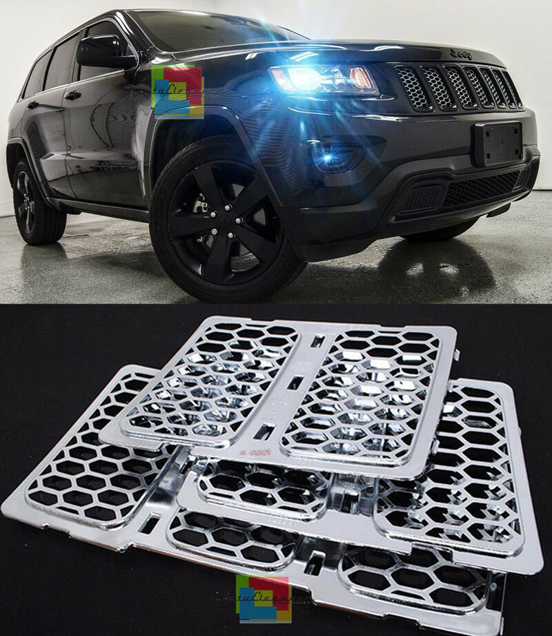 GRIGLIE ANTERIORI CROMATE JEEP GRAND CHEROKEE 2014 IN POI MASCHERINE NIDO D&apos;APE