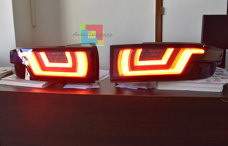 LIGHTBAR LED REAR LIGHTS RANGE ROVER EVOQUE 2011+ BLACK SMOKED DYNAMIC TAIL LIGHTS
