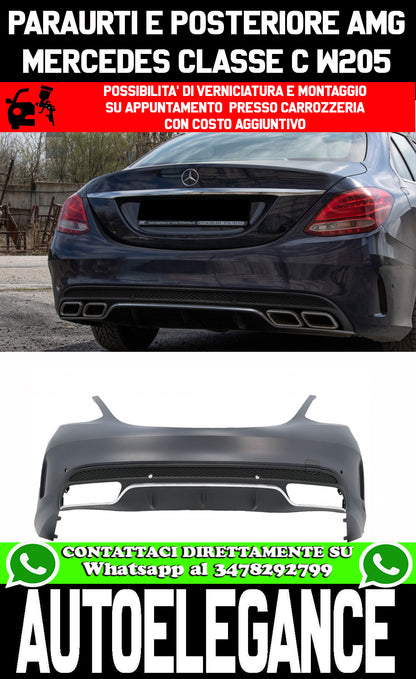 MERCEDES CLASSE C W205 BERLINA 2014-2020 PARAURTI POSTERIORE AMG C63