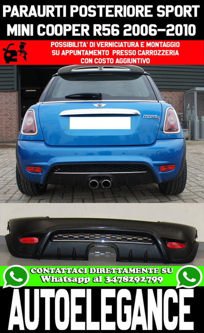 MINI COOPER R56 2006-2010 PARAURTI POSTERIORE COMPLETO LOOK SPORTIVO