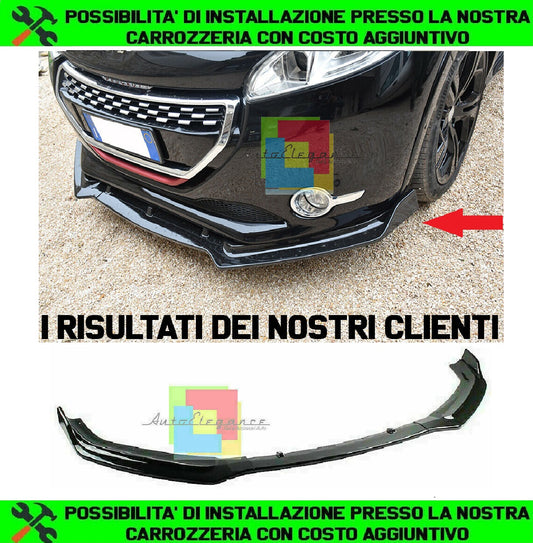 LAMA SOTTO PARAURTI ANTERIORE PEUGEOT 208 ABS LOOK SPORTIVO NERO LIP SPOILER