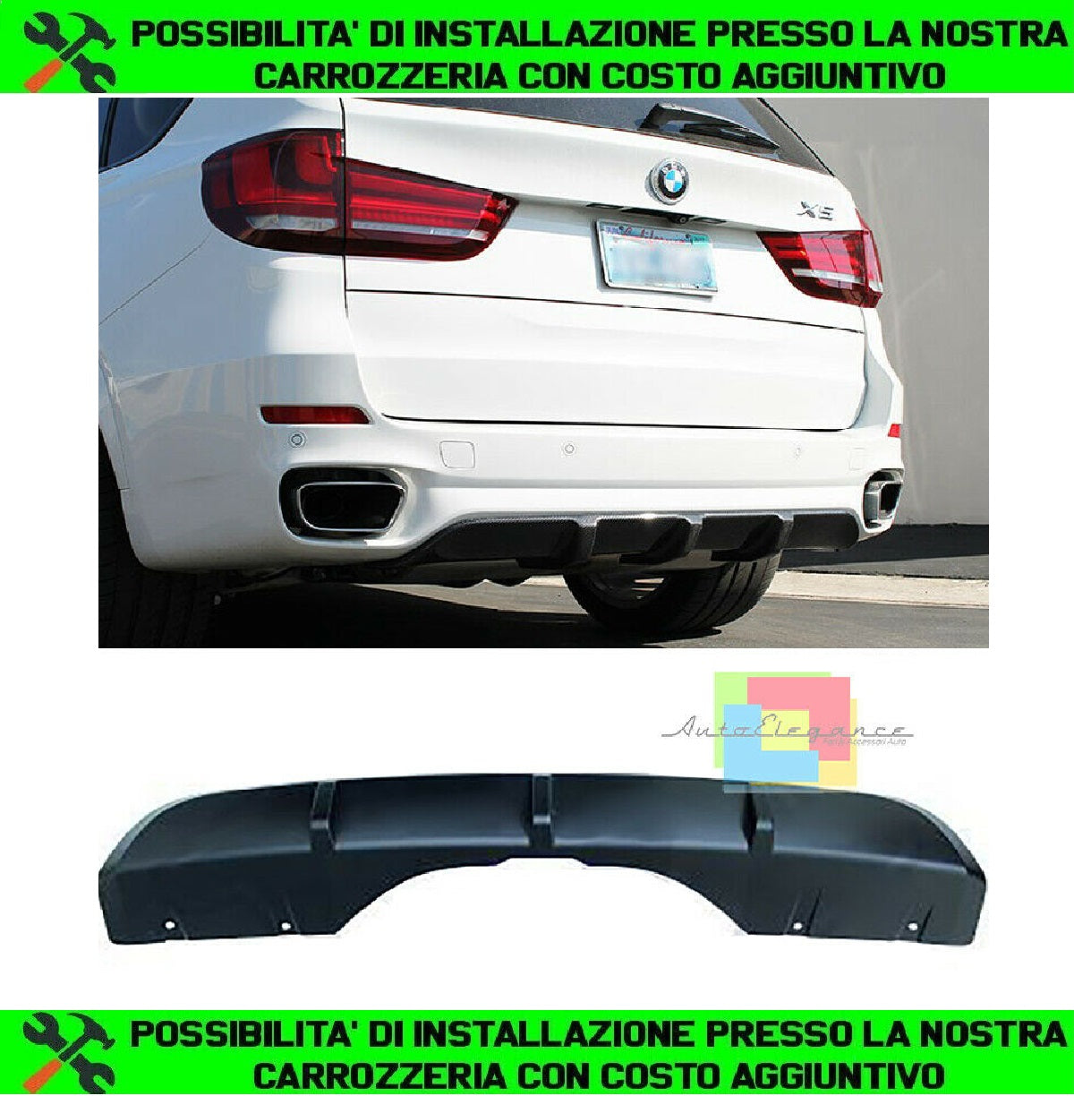BMW X5 F15 2013-2015 DIFFUSORE POSTERIORE SOTTO PARAURTI M SPORT ABS AUTOELEGANCERICAMBI