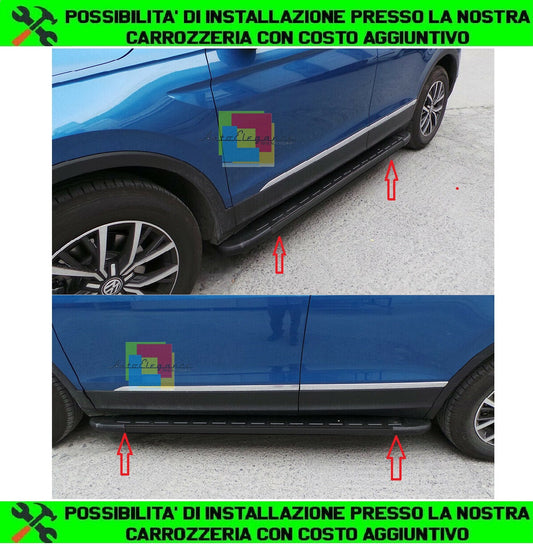 VW TIGUAN AD1 II 2016+ PEDANE LATERALI SOTTOPORTA ANTISCIVOLO NERE - NEW