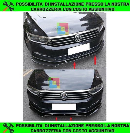 VW PASSAT B8 2014- LAMA SOTTO PARAURTI ANTERIORE IN ABS LOOK SPORTIVO NERO