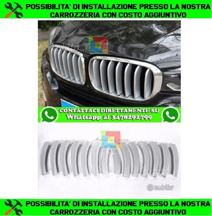 14 PEZZI COVER GRIGLIA ANTERIORE SATINATE BMW X5 F15 X6 F16 LOOK RESTYLING M AUTOELEGANCERICAMBI