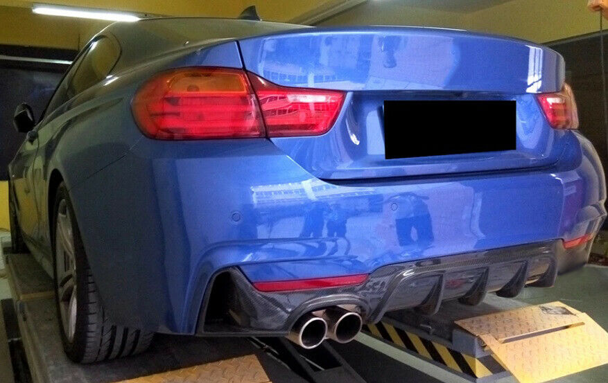 BMW SERIE 4 F32 F33 F36 2013+ SOTTO PARAURTI POSTERE DIFFUSORE ABS CARBON DOPPIO AUTOELEGANCERICAMBI