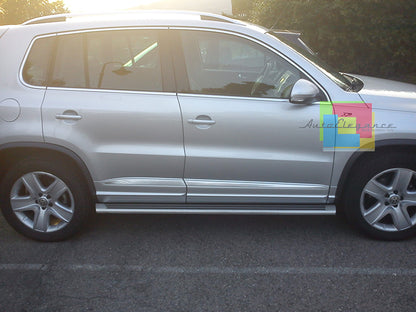 SIDE STEPS VW TOUAREG C2 7P5 2010+ UNDER DOOR STAINLESS STEEL AND PVC LOOK