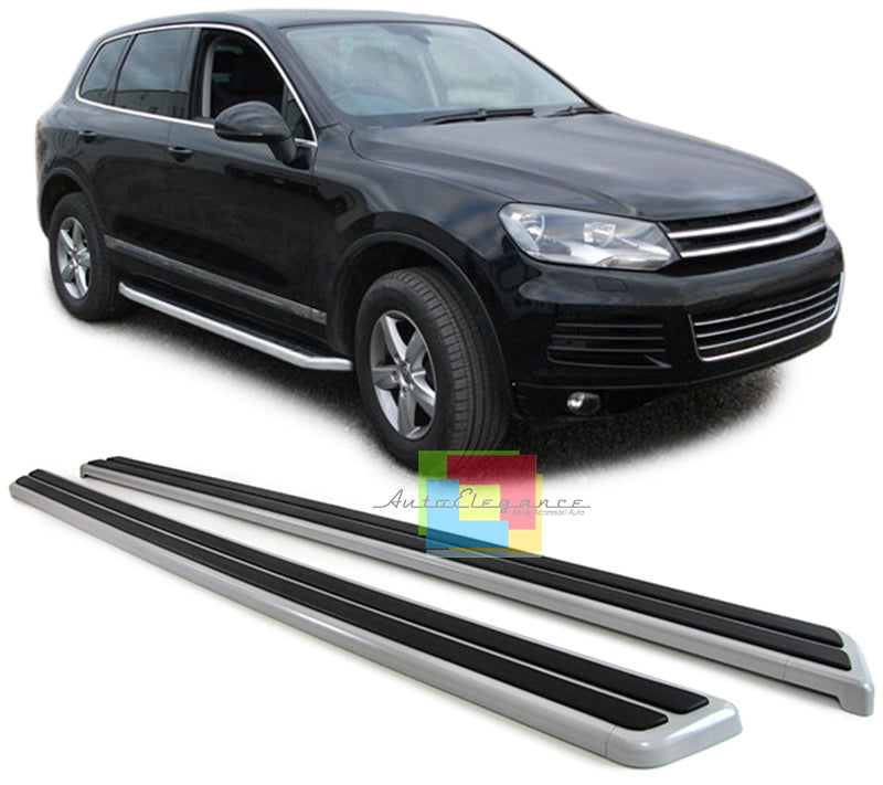 SIDE STEPS VW TOUAREG C2 7P5 2010+ UNDER DOOR STAINLESS STEEL AND PVC LOOK