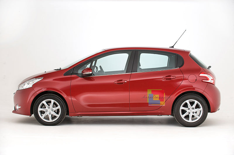 CORNICE FINESTRINI CROMATA PEUGEOT 208 2012+ MODANATURE ADESIVE ACCIAIO AUTOELEGANCERICAMBI