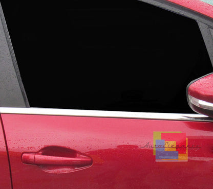 CORNICE FINESTRINI CROMATA PEUGEOT 208 2012+ MODANATURE ADESIVE ACCIAIO AUTOELEGANCERICAMBI