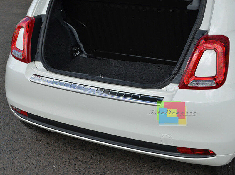 PIASTRA CROMATA PORTELLONE POSTERIORE FIAT 500 2007 IN POI ACCIAIO INOX