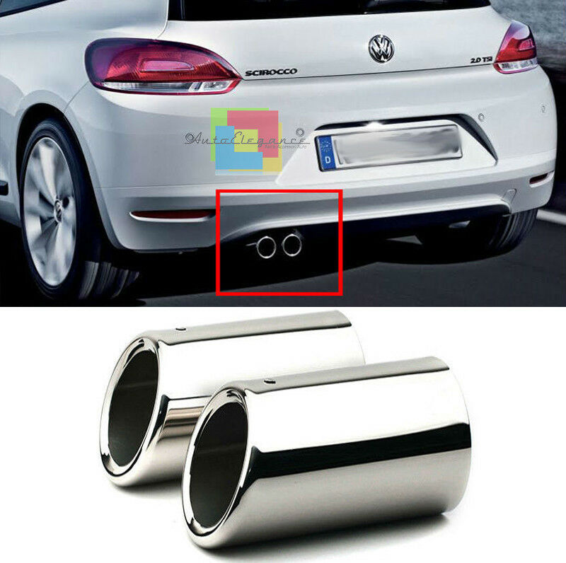 TERMINALI DI SCARICO CROMATI ACCIAIO INOX RLINE LOOK PER VW SCIROCCO 2008-2014