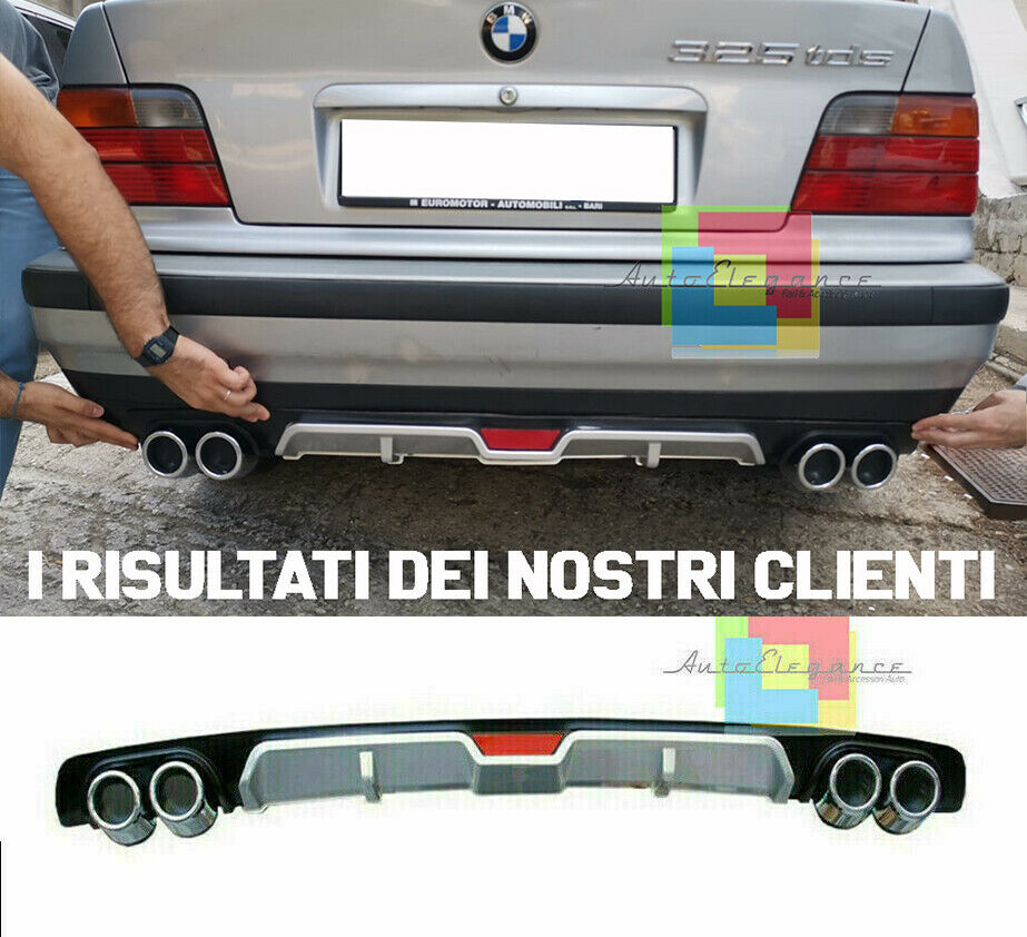 BMW SERIE 3 E36 DIFFUSORE POSTERIORE SOTTO PARAURTI QUATTRO TERMINALI ABS AUTOELEGANCERICAMBI