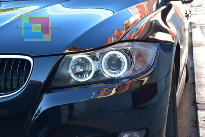 BMW E90 E91 2005-2011 FARI ANGEL EYES + DOPPIO LED ANABBAGLIANTI E ABBAGLIANTI AUTOELEGANCERICAMBI